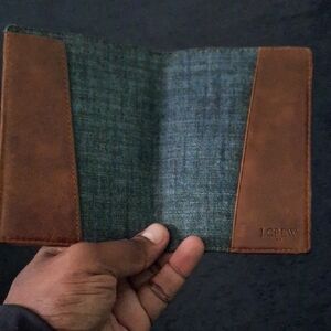 J. Crew Brown and Blue Card Holder